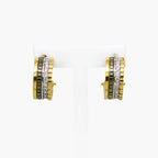 18ct Gold Brown and Nude Diamond Hoop Earrings - Jordans Jewellers