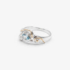 Sterling Silver Blue Topaz & Pearl Ring
