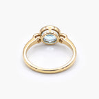 9ct Yellow Gold Oval Blue Topaz and Diamond Ring back view