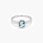 Silver Blue Topaz Solitaire Ring