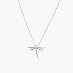9ct White Gold Diamond Dragonfly Pendant Necklace
