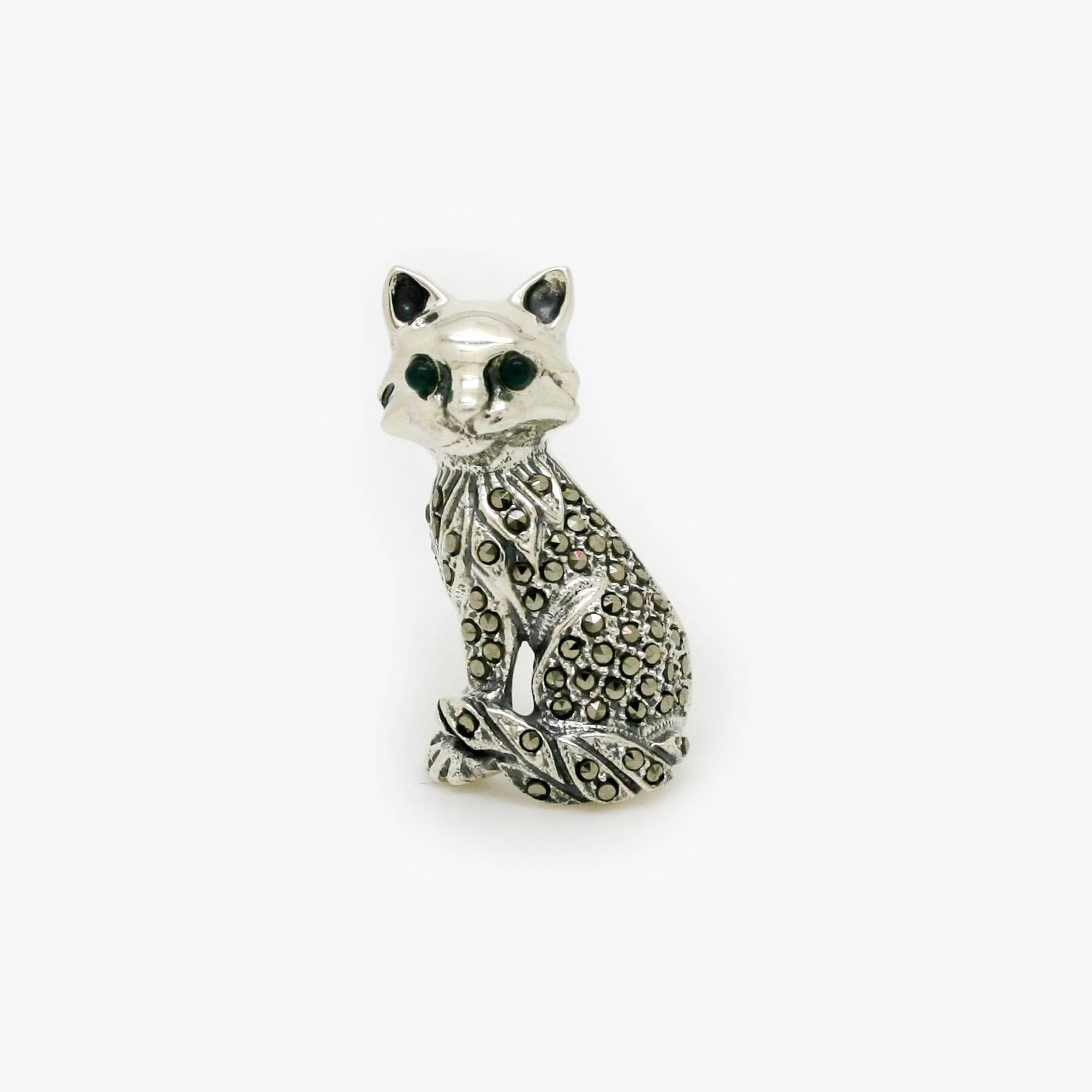 Marcasite Cat Brooch - Jordans Jewellers