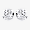 NEW Circle White CZ Silver Earrings