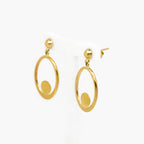 Oval Disc Drop Earrings in 9ct Yellow Gold - Jordans Jewellers