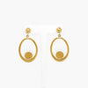 Oval Disc Drop Earrings in 9ct Yellow Gold - Jordans Jewellers