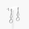 Silver Geometric Circle Drop Earrings - Jordans Jewellers