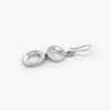 Silver Hammered Double Circle Drop Earrings