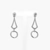 Silver Geometric Circle Drop Earrings - Jordans Jewellers