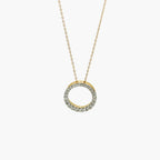 Diamond Circle Pendant Necklace in 9ct Yellow Gold - Jordans Jewellers