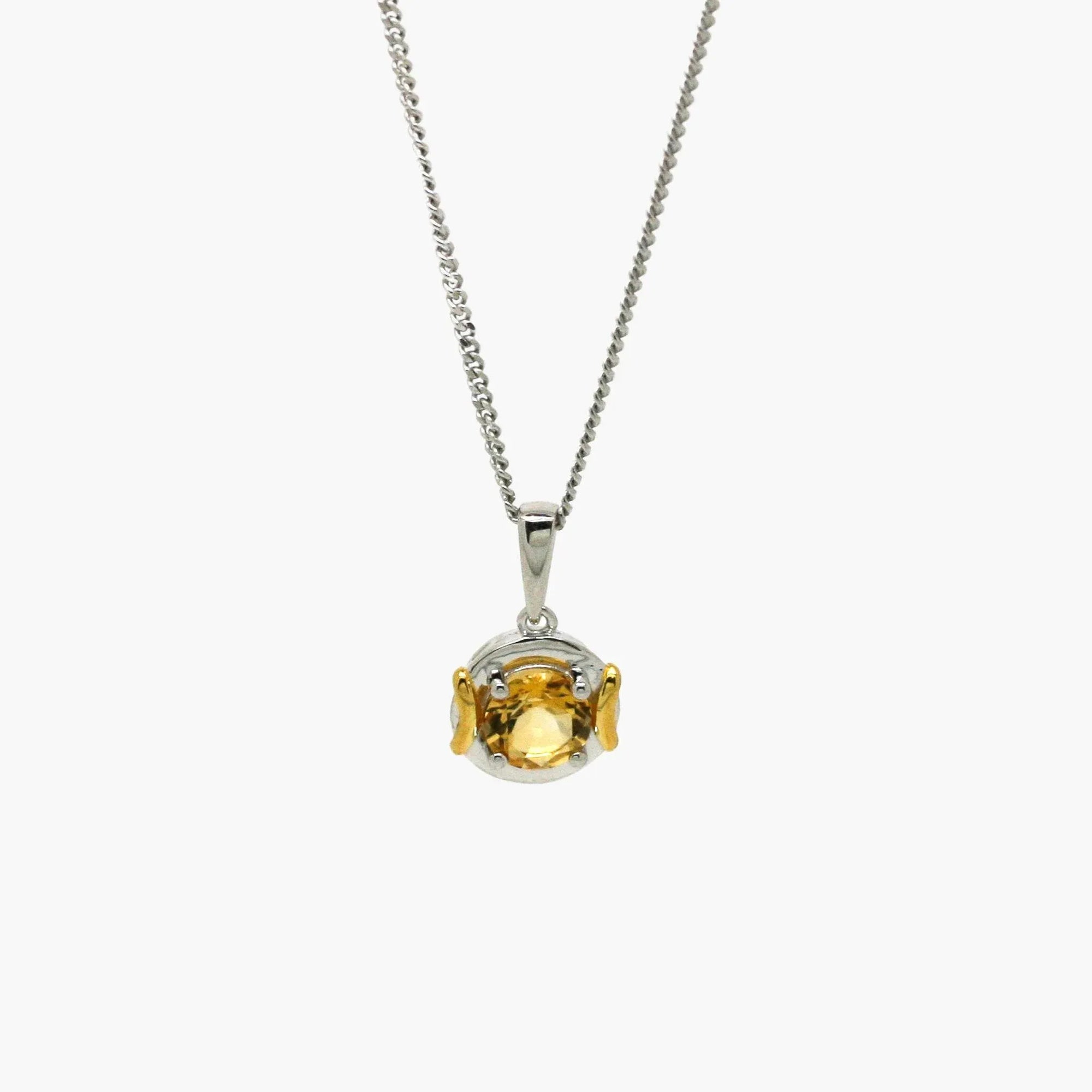 Silver Citrine Pendant Necklace - Jordans Jewellers