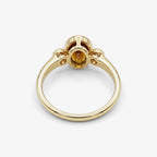 9ct Yellow Gold Oval Citrine and Diamond Ring back view