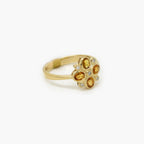 Floral Citrine & Diamond Ring in 9ct Gold - Jordans Jewellers