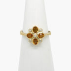 Floral Citrine & Diamond Ring in 9ct Gold - Jordans Jewellers
