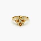 Floral Citrine & Diamond Ring in 9ct Gold - Jordans Jewellers