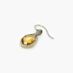 9ct White Gold Citrine Diamond Drop Earrings - Jordans Jewellers