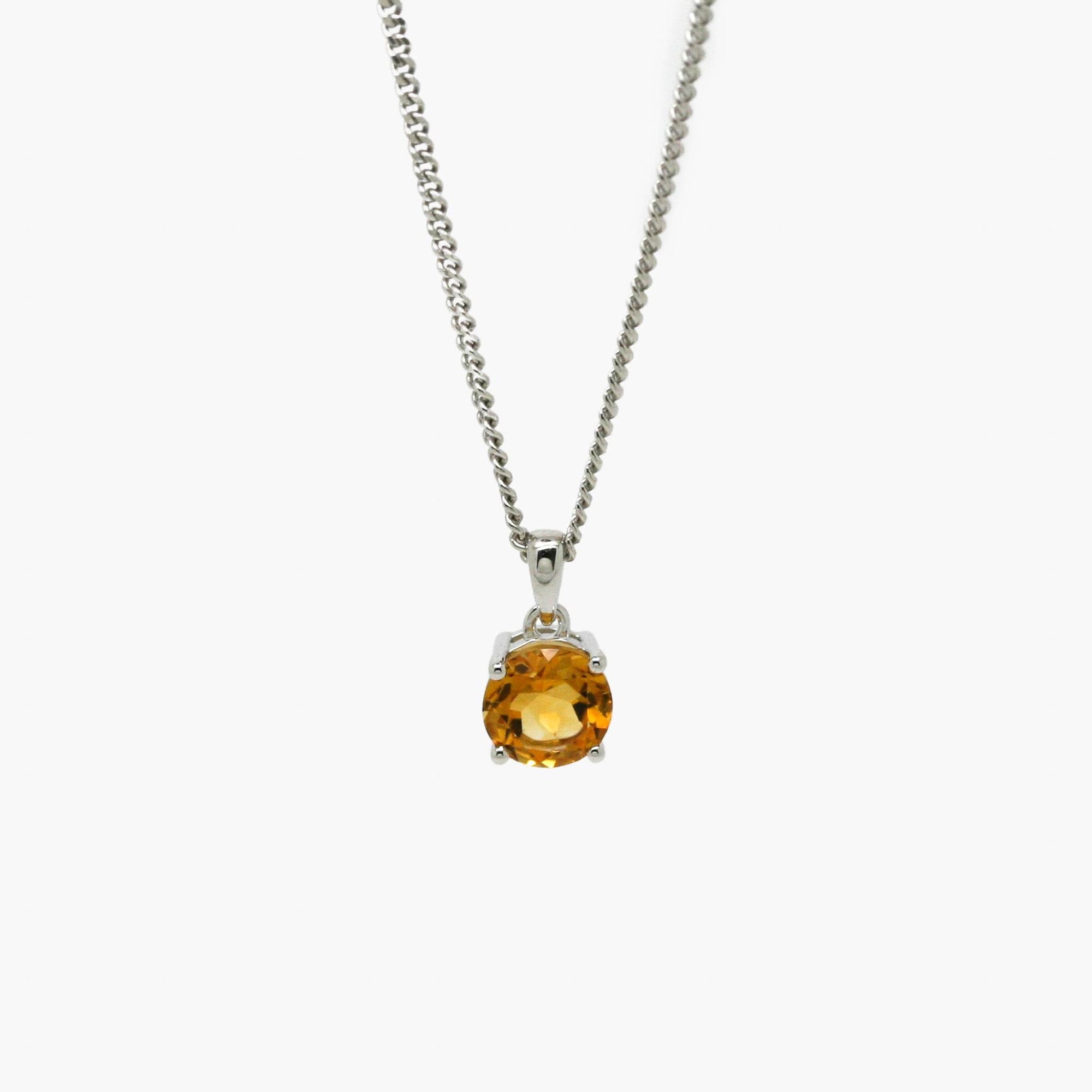 Silver Citrine Pendant Necklace - Jordans Jewellers
