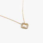 18ct Yellow Gold Diamond Clover Pendant Necklace