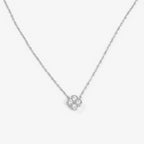 Sterling Silver CZ Clover Pendant Necklace