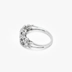18ct White Gold Diamond Floral Cluster Ring
