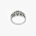 18ct White Gold Diamond Floral Cluster Ring