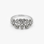18ct White Gold Diamond Floral Cluster Ring
