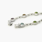 Silver Bracelet with Amethyst, Peridot, Citrine & Blue Topaz - Jordans Jewellers