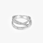 18ct White Gold Diamond Crossover Ring
