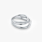18ct White Gold Diamond Crossover Ring