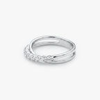 9ct White Gold 0.30ct Diamond Crossover Split Band Ring