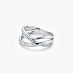 18ct White Gold Diamond Crossover Ring