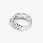 18ct White Gold Diamond Crossover Ring