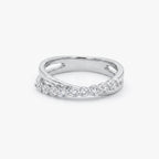 9ct White Gold 0.30ct Diamond Crossover Split Band Ring