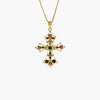 multi gem cross pendant