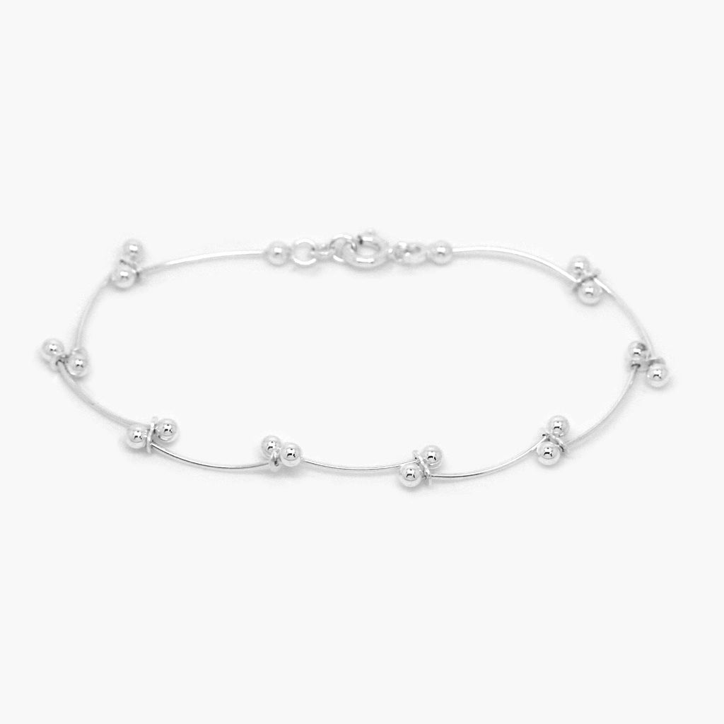 Silver Wave & Ball Bracelet - Jordans Jewellers