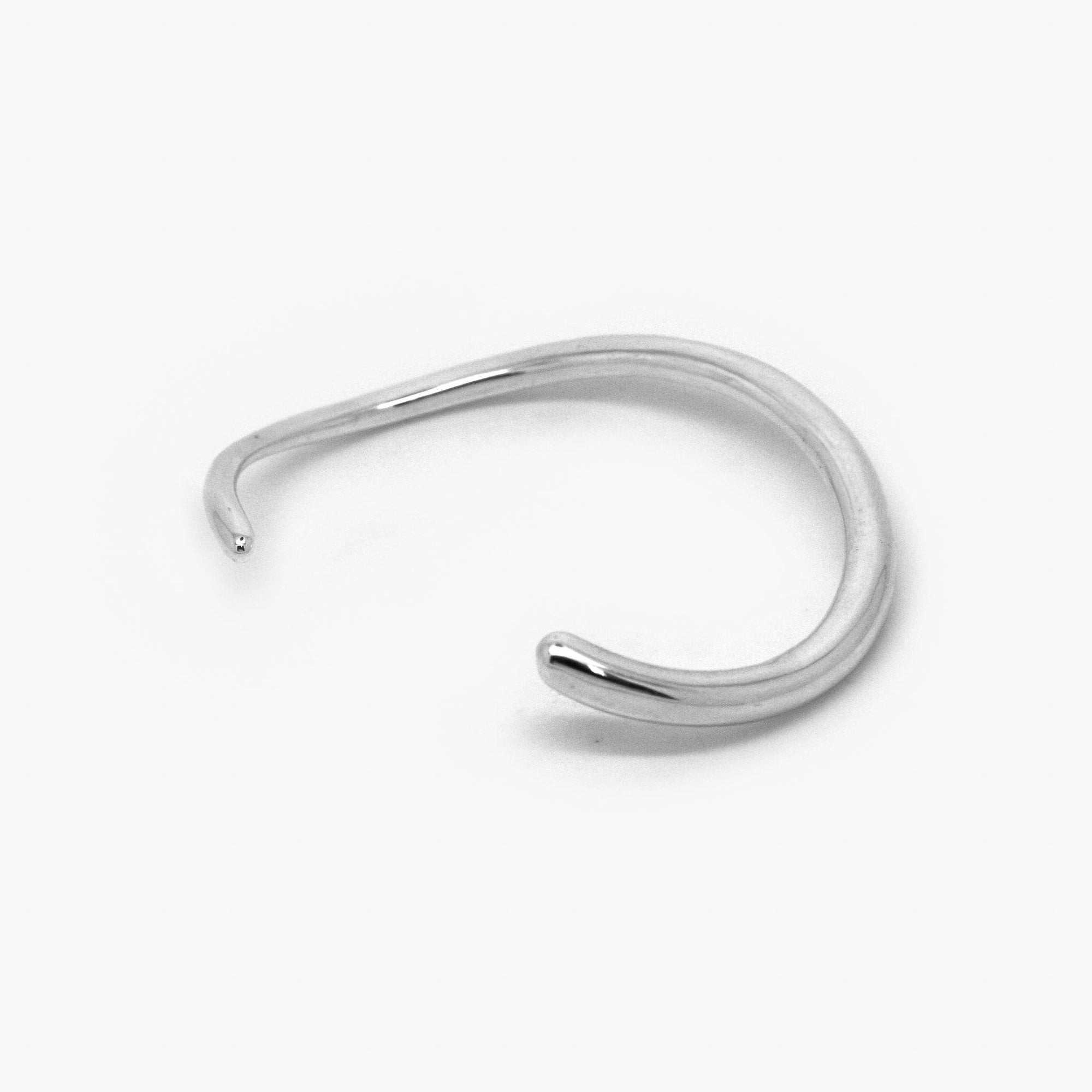 Silver Curved Torque Bangle - Jordans Jewellers