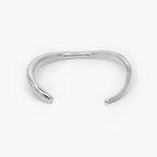 Silver Curved Torque Bangle - Jordans Jewellers