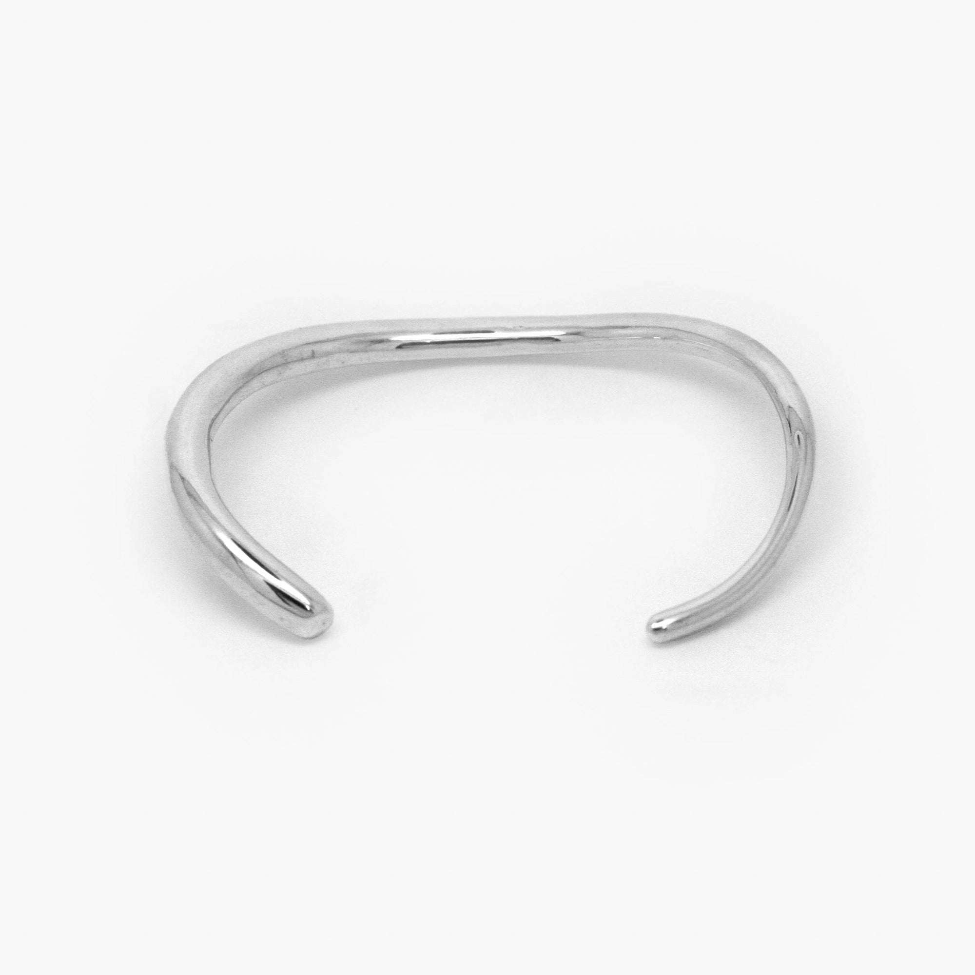 Silver Curved Torque Bangle - Jordans Jewellers