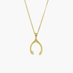 Wishbone Pendant Necklace in 9ct Yellow Gold - Jordans Jewellers