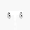 Silver Curved Teardrop Stud Earrings