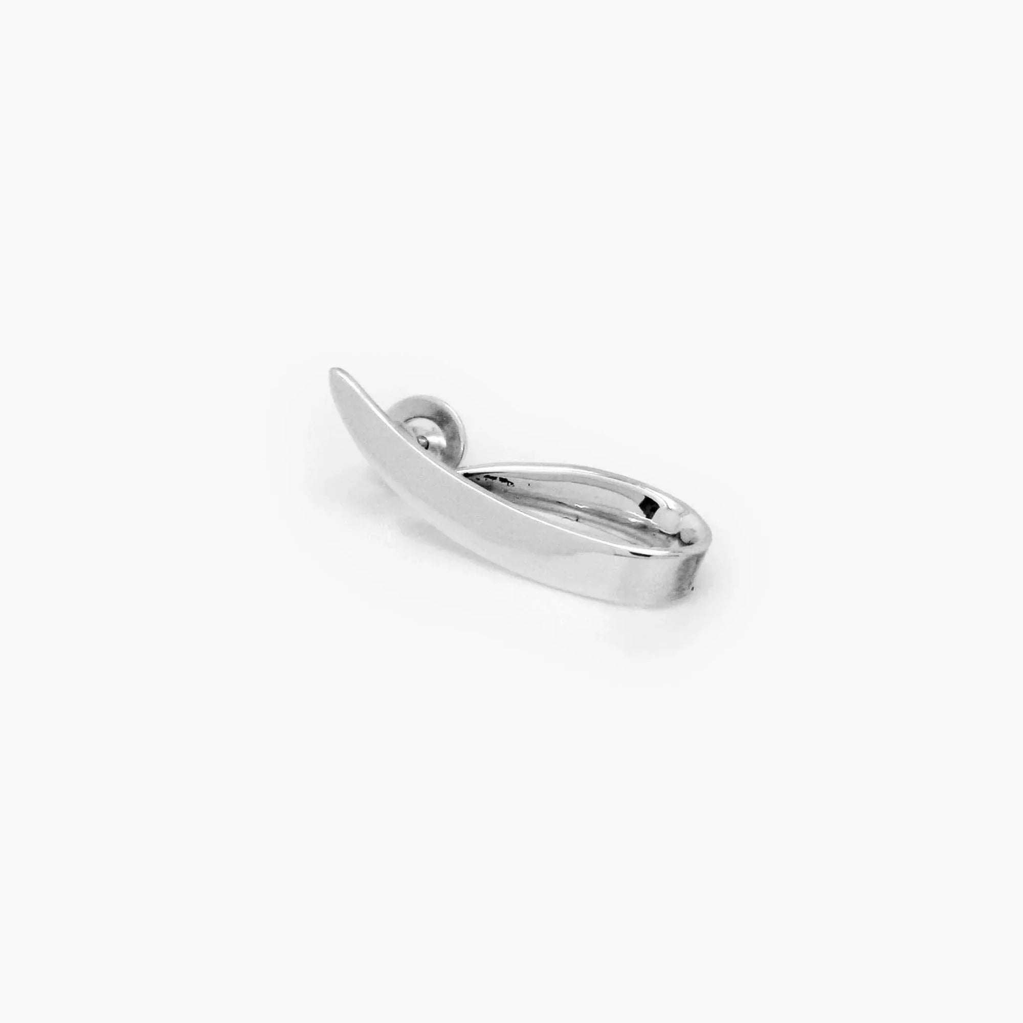 Silver Curved Elongated Stud Earrings - Jordans Jewellers