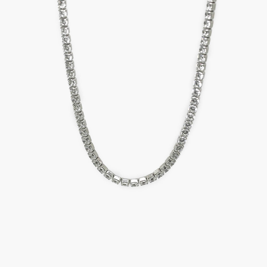 Silver CZ Tennis Choker Necklace - Jordans Jewellers