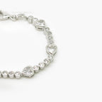 Silver CZ Hearts & Circles Bracelet - Jordans Jewellers