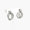 Silver CZ Double Circle Drop Earrings - Jordans Jewellers