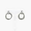 Silver CZ Double Circle Drop Earrings - Jordans Jewellers