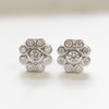 NEW Cubic Zirconia Silver Flower Stud Earrings