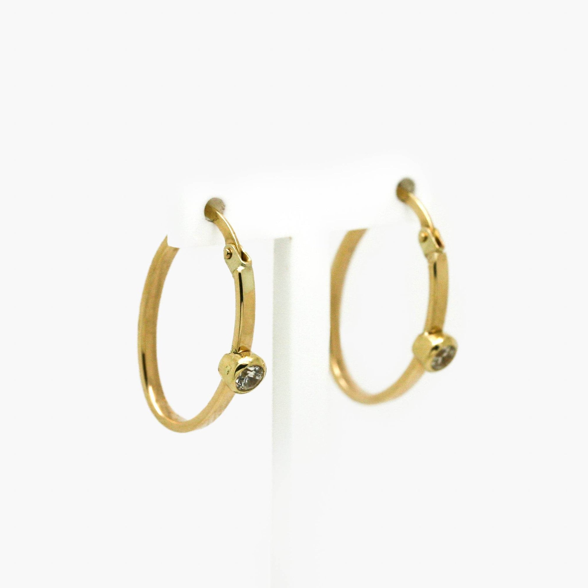 9ct Yellow Gold CZ Hoop Earrings - Jordans Jewellers