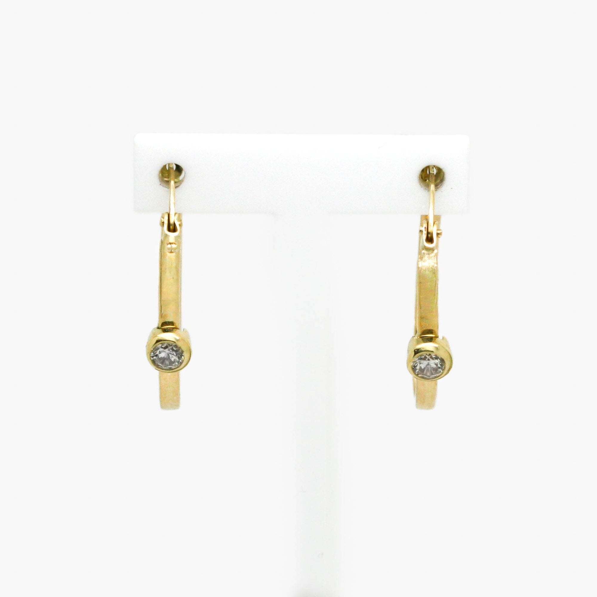 9ct Yellow Gold CZ Hoop Earrings - Jordans Jewellers