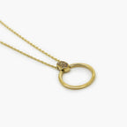 Gold Circle CZ Pendant Necklace in 9ct Yellow Gold - Jordans Jewellers