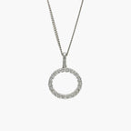 Silver Circle CZ Pendant Necklace - Jordans Jewellers