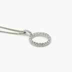 Silver Circle CZ Pendant Necklace - Jordans Jewellers